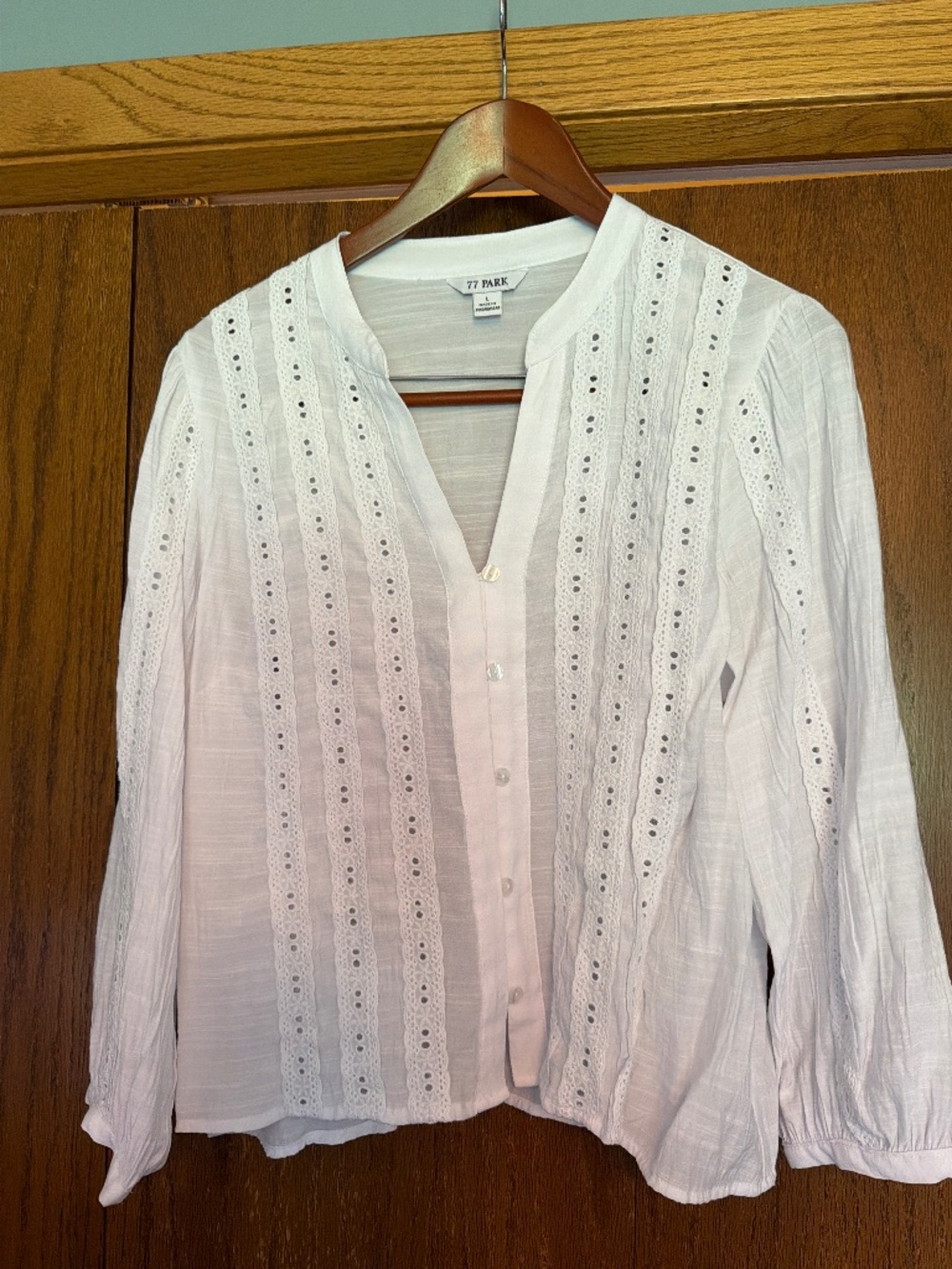 White blouse with lace detail